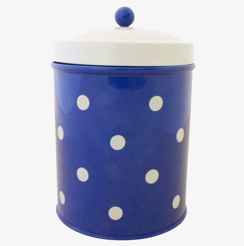 Plåtburk Prick Liten Blå/Vit från Strömshaga i köket