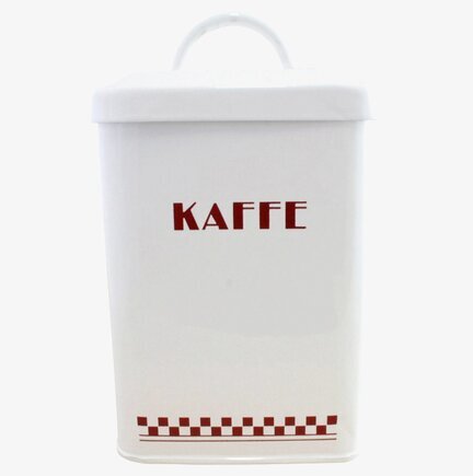 Plåtburk Classic Kaffe Röd/Vit från Strömshaga i retrostil