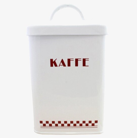 Plåtburk Classic Kaffe Röd/Vit från Strömshaga i retrostil