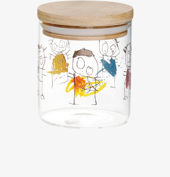 Bild av glasburk med konstnärlig och modern design