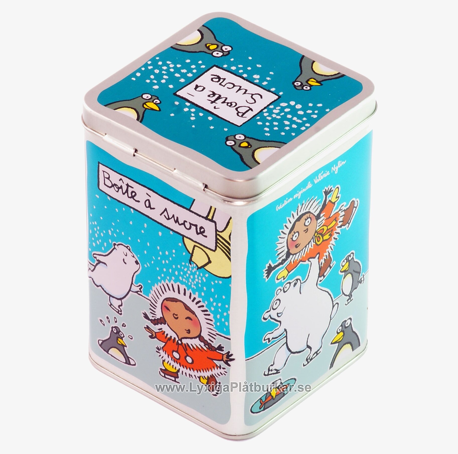 Plåtburk Socker turkosmetallic från Derriére la porte