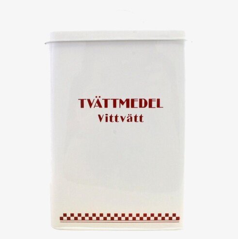 Plåtburk Classic Vittvätt Röd/Vit från Strömshaga i plåt