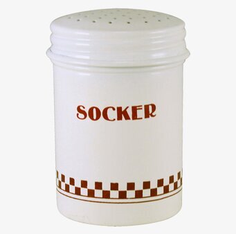 Plåtburk Classic Sockerströare Röd/Vit från Strömshaga