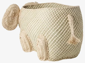 Bild av unik elefantformad förvaringskorg i naturfibrer