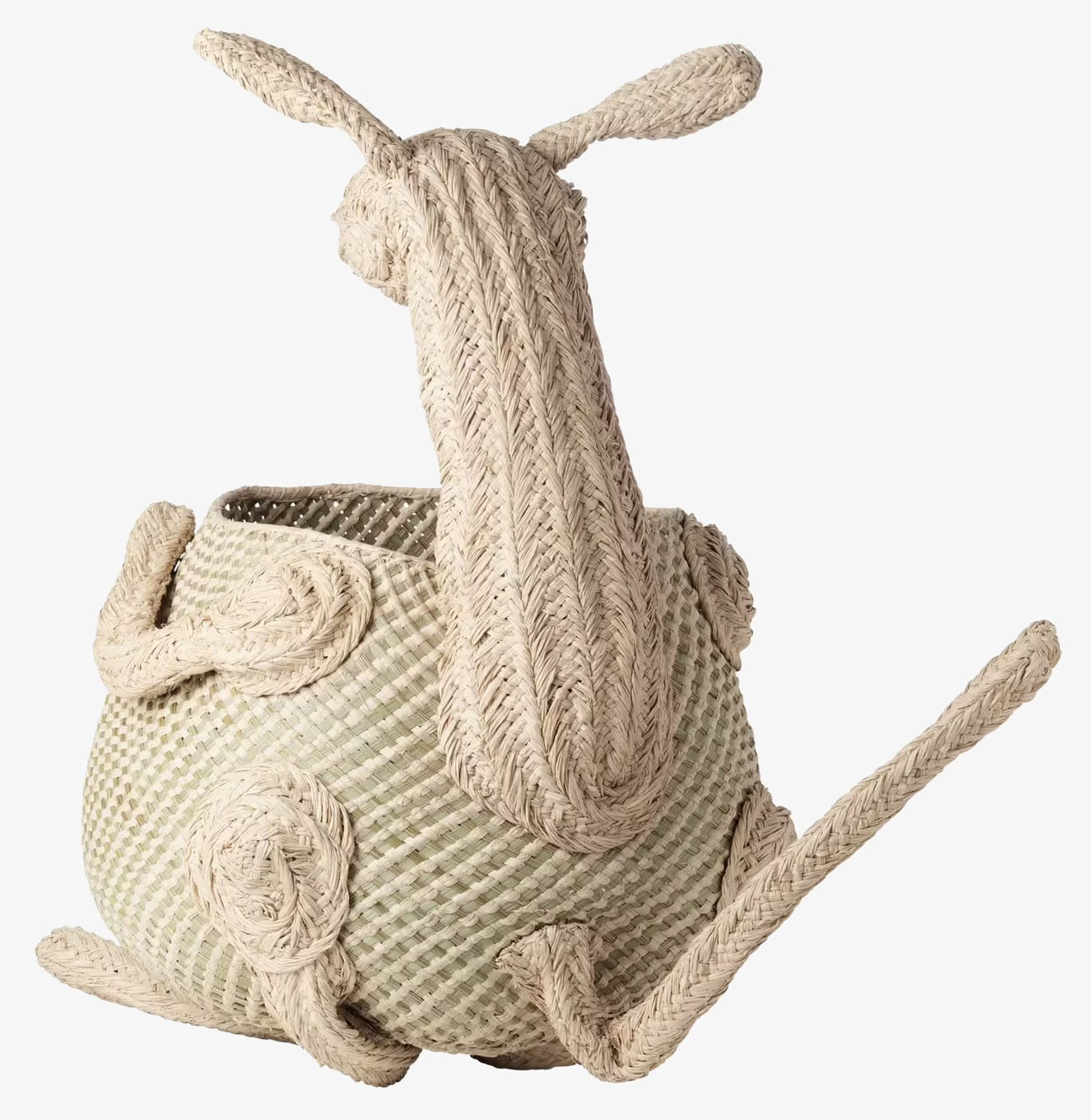 Förvaringskorg Känguru från Rice i naturmaterial och grönt