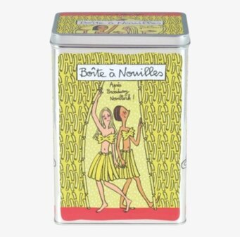 Plåtburk Nudlar Gul från Derriére la porte med retrostil