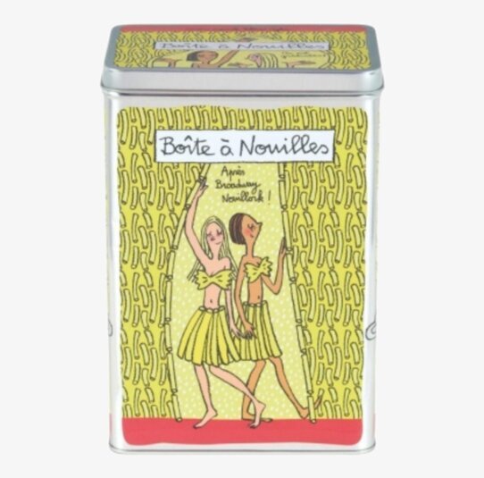 Plåtburk Nudlar Gul från Derriére la porte med retrostil