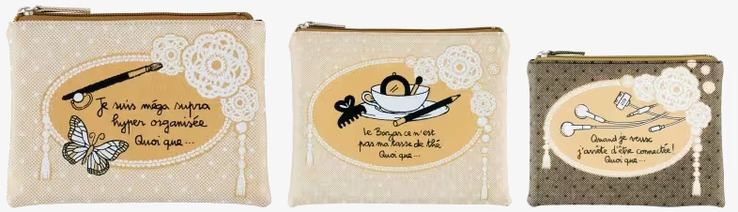 Förvaring Accessoarer Guld från Derriére la porte, tre påsar