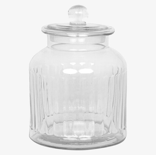 Glasburk Gustav Räfflad Mellan från Strömshaga i glas