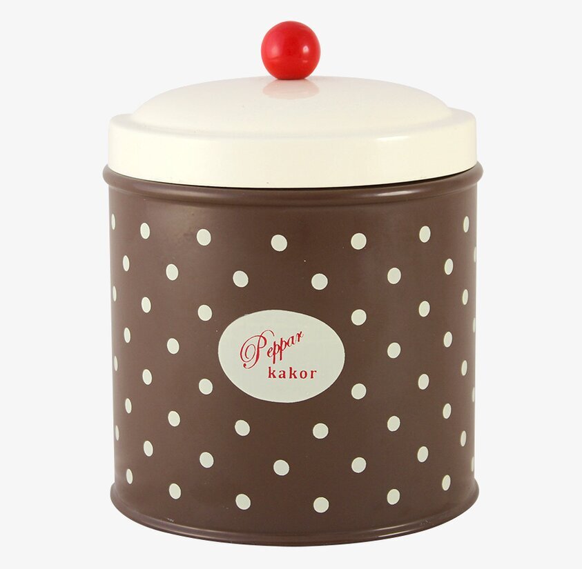 Plåtburk Betty Pepparkakor från Strömshaga med prickar