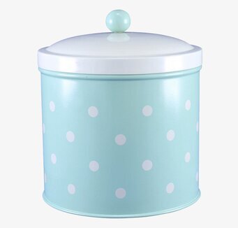 Plåtburk Prick Rund Stor Mint/Vit från Strömshaga