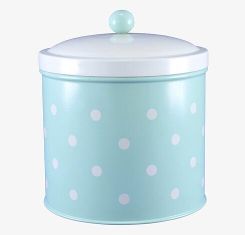 Plåtburk Prick Rund Stor Mint/Vit från Strömshaga